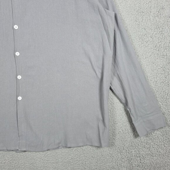 Duku Shirt Mens Size 3XL Gray Textured Linen Blend Button Down Regular Fit NWT - Picture 3 of 14